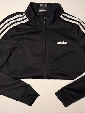 Adidas Essentials Tricot Track Jacket – Women’s M – Black – Full Zip